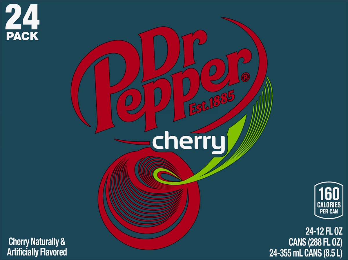 slide 9 of 9, Dr Pepper Cherry Soda- 24 ct, 288 oz