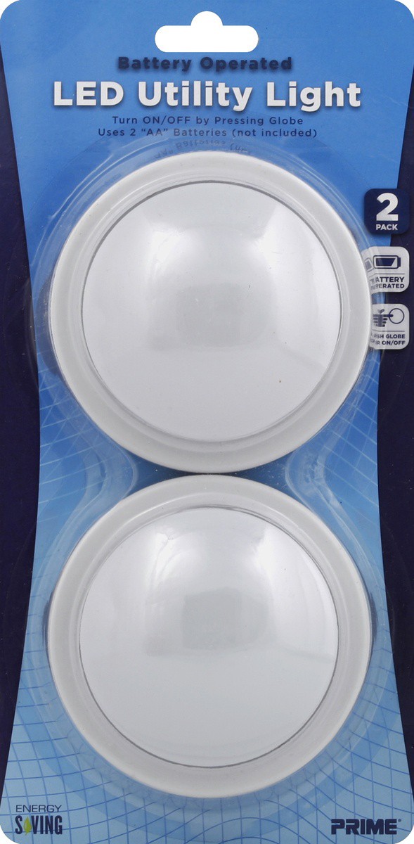 slide 2 of 2, Prime Push Led Utility Light 2 Pack - White, 1 ct