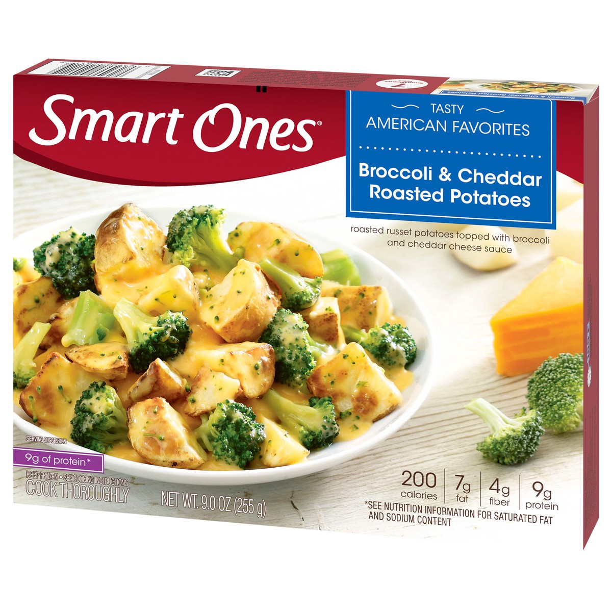 slide 4 of 9, Smart Ones Broccoli Cheddar Roasted Potatoes Frozen Meal, 9 oz Box, 9 oz