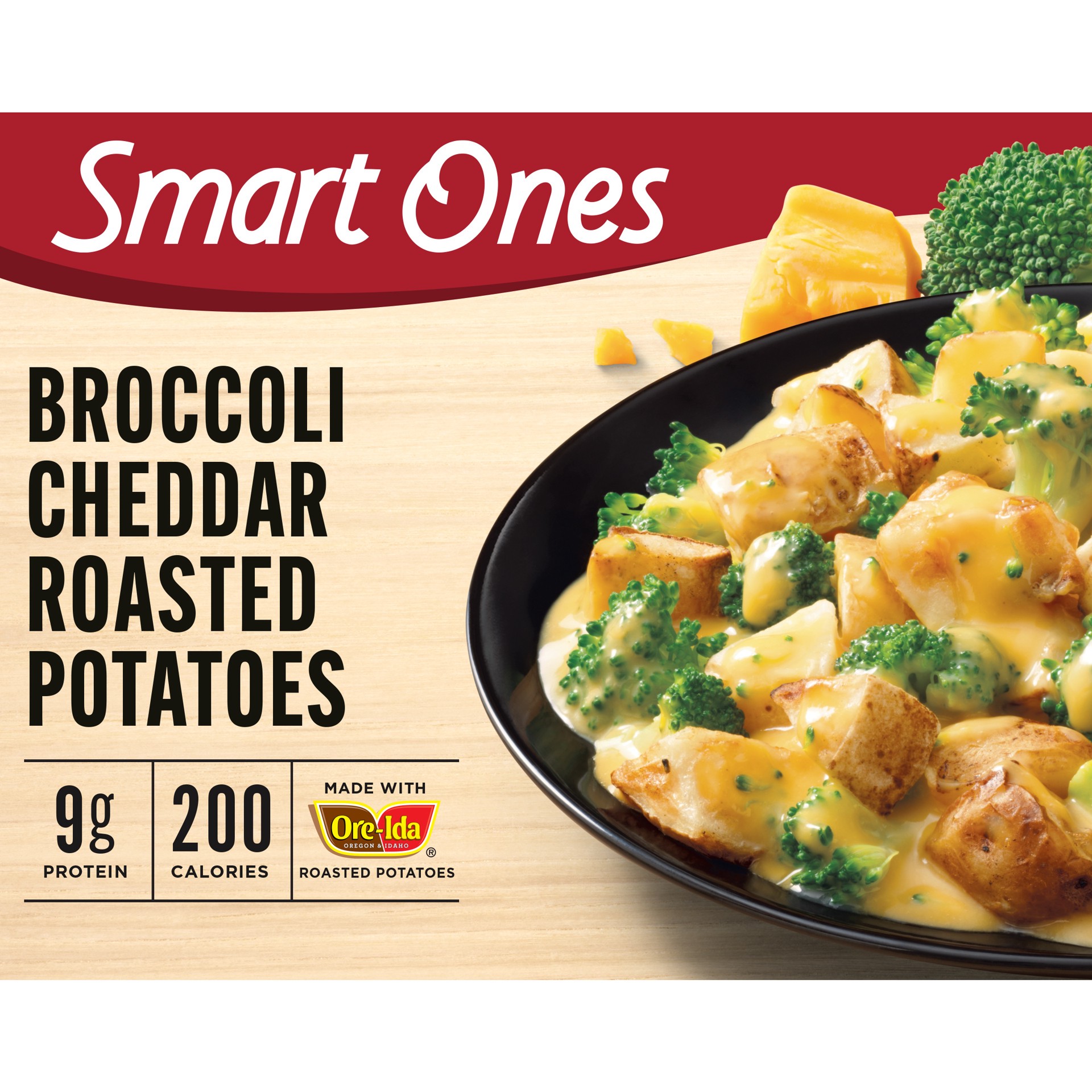 slide 1 of 9, Smart Ones Broccoli Cheddar Roasted Potatoes Frozen Meal, 9 oz Box, 9 oz