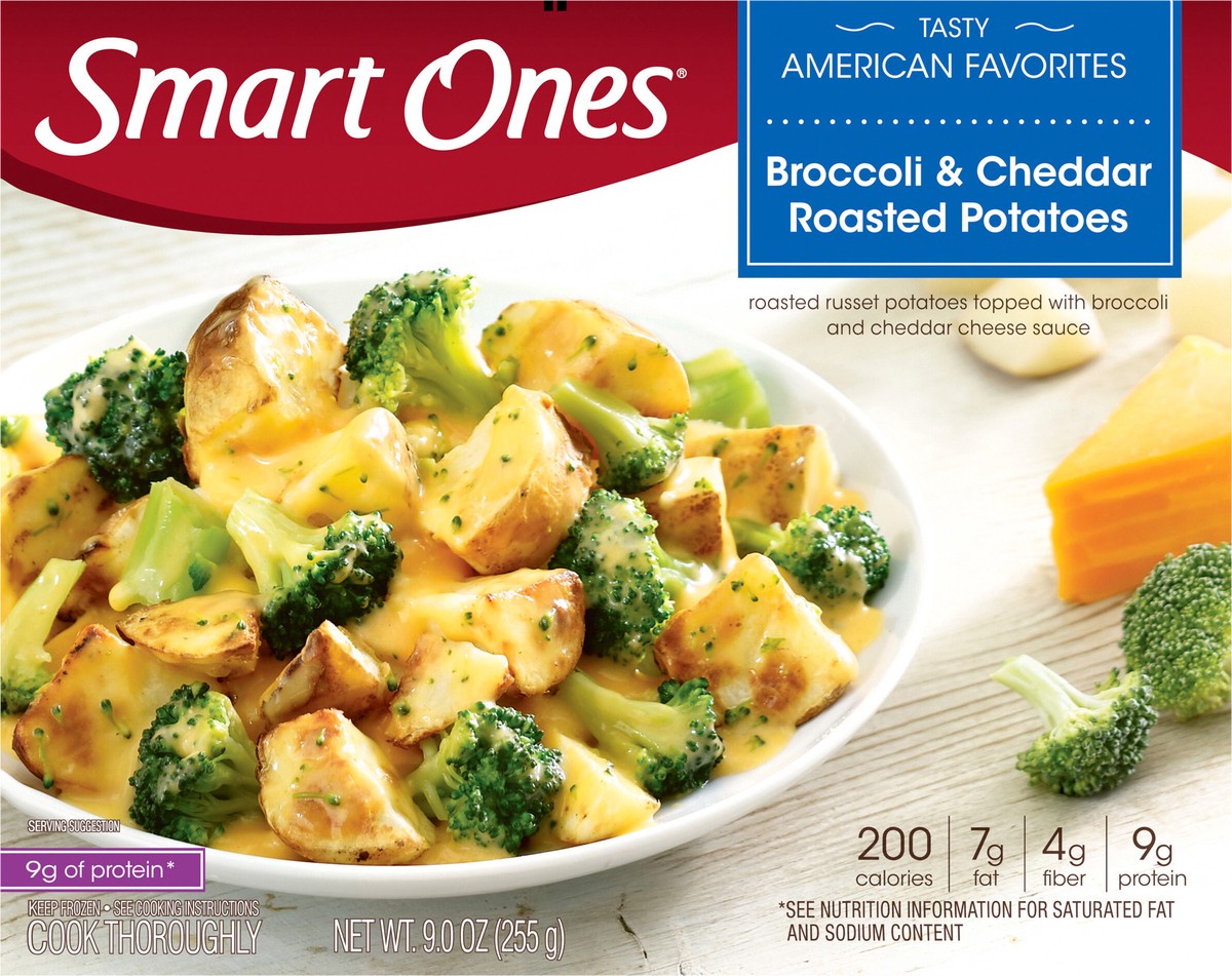 slide 6 of 9, Smart Ones Broccoli Cheddar Roasted Potatoes Frozen Meal, 9 oz Box, 9 oz