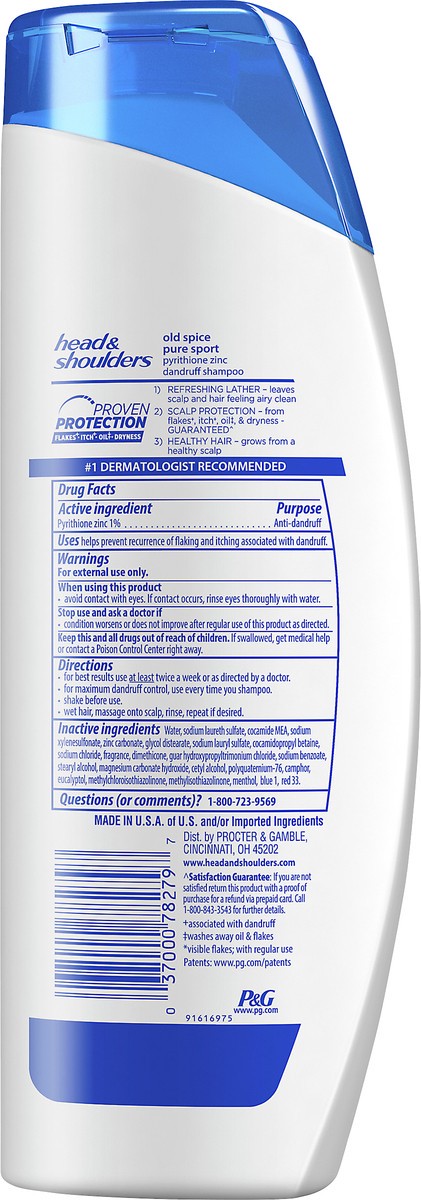 slide 2 of 3, Head & Shoulders Head&Shoulders Pure Sport Shampoo Old Spice Men, 12.8 fl oz