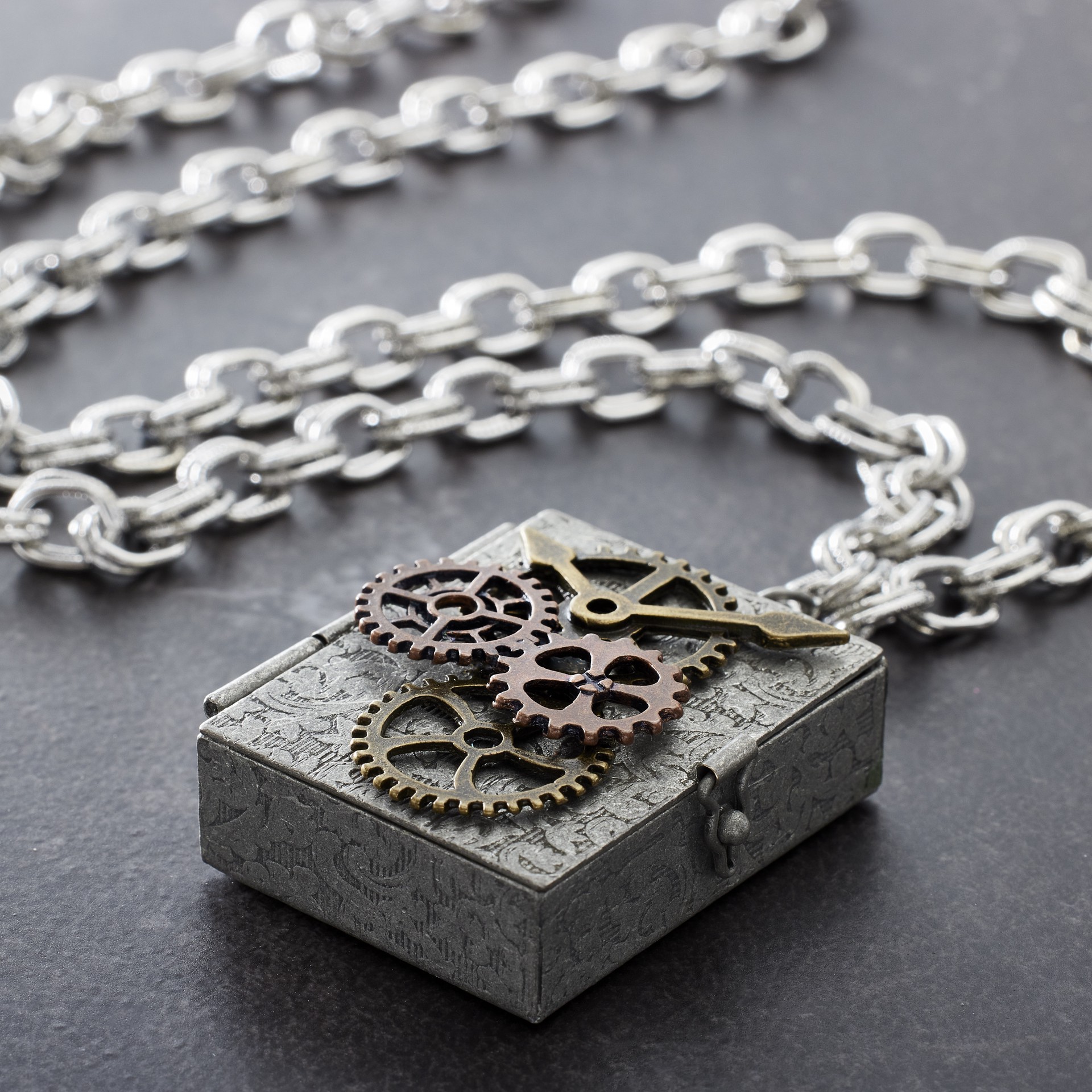 slide 3 of 3, Found Objects Locket By Bead Landing, 48 mm