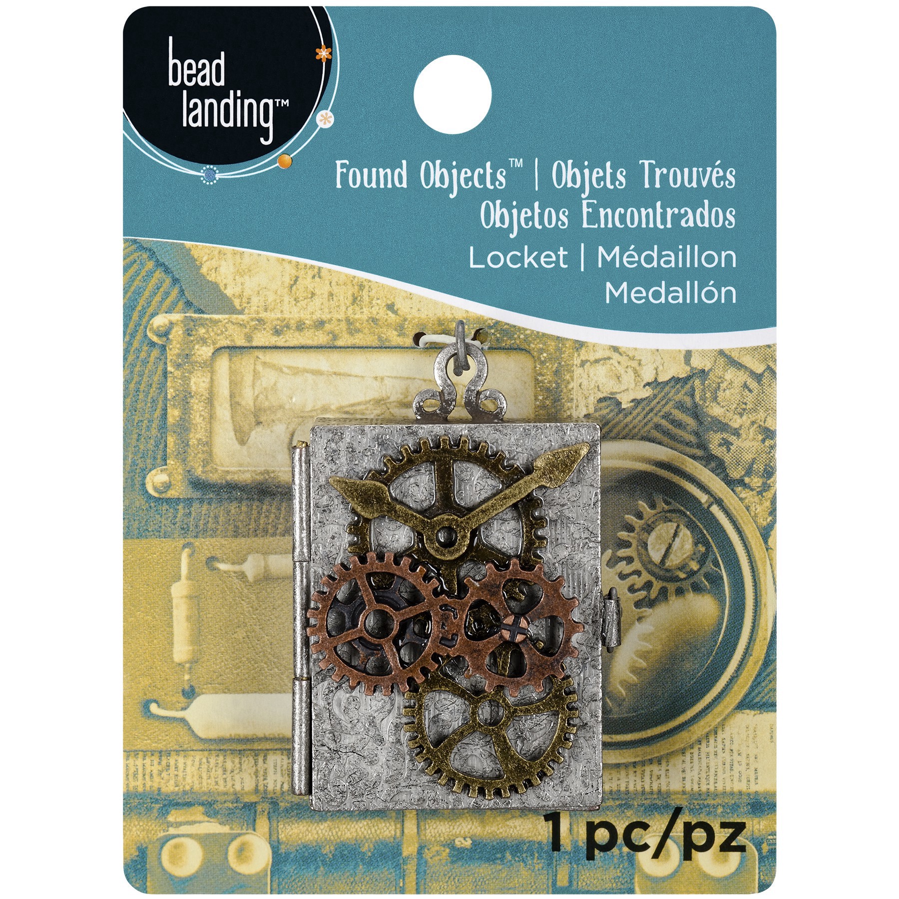 slide 2 of 3, Found Objects Locket By Bead Landing, 48 mm