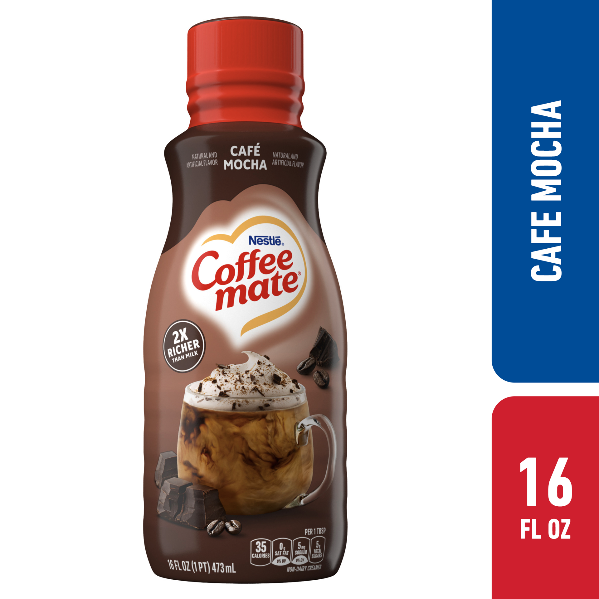 slide 1 of 7, Coffee mate Cafe Mocha Liquid Coffee Creamer, 16 oz