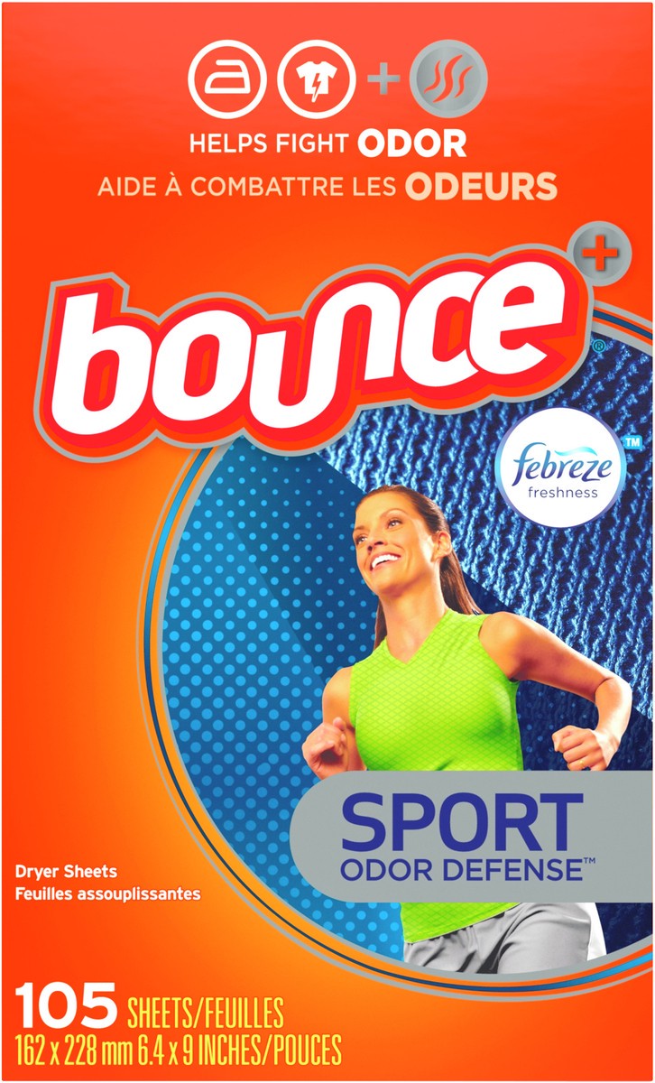 slide 2 of 4, Bounce Sport Odor Defense Dryer Sheets 105 ea, 105 ct