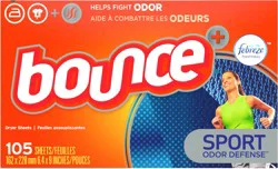 Bounce Sport Odor Defense Dryer Sheets 105 ea