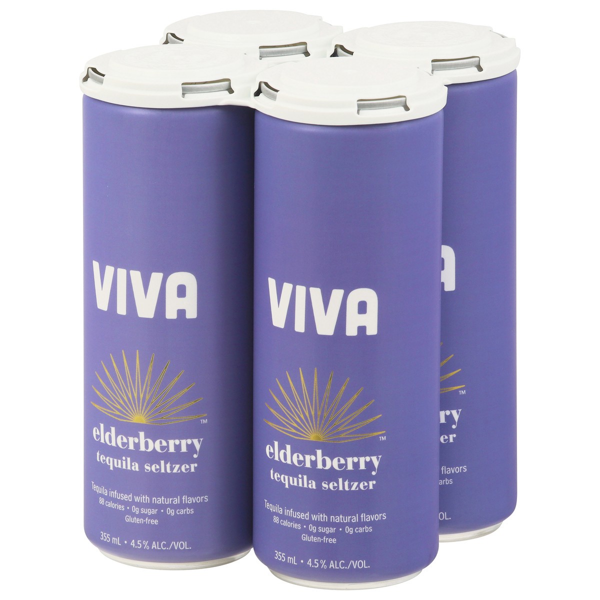 slide 13 of 13, Viva Tequila Seltzer Elderberry, 4 ct; 12 oz