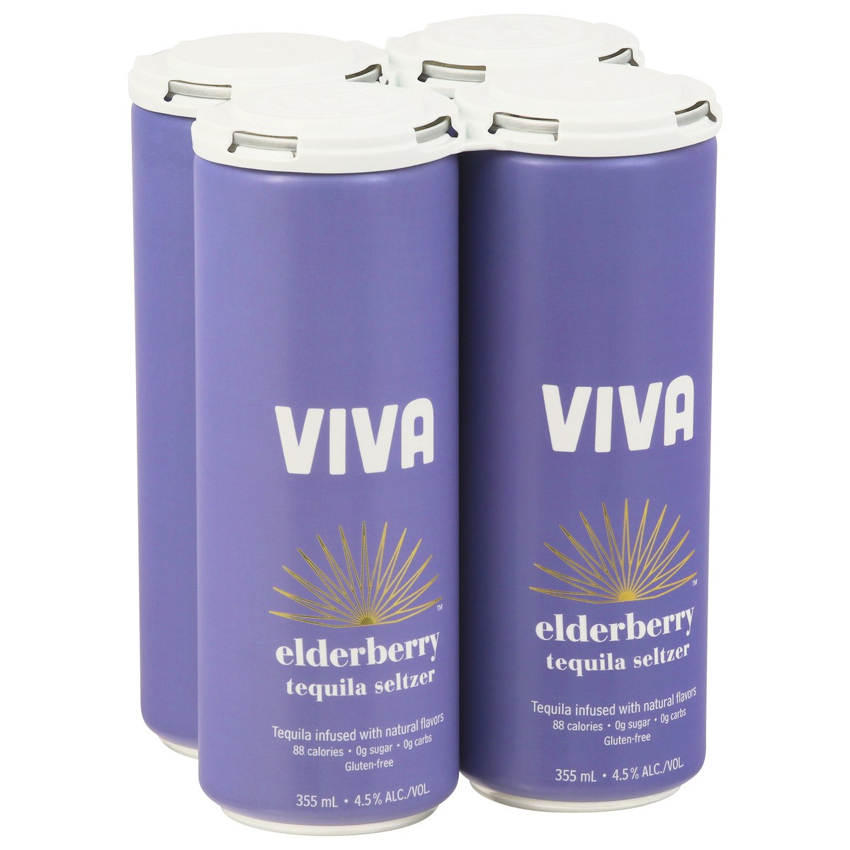 slide 10 of 13, Viva Tequila Seltzer Elderberry, 4 ct; 12 oz