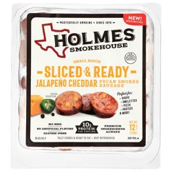 Holmes Smokehouse Sliced & Ready Pecan Smoked Jalapeno Cheddar Sausage 12 oz