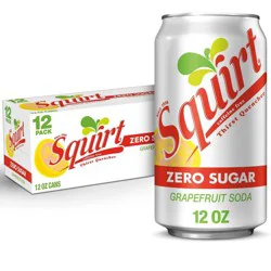 Squirt 12 Pack Zero Sugar Grapefruit Soda 12 - 12 fl oz Cans