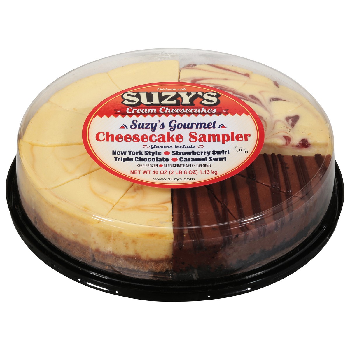 slide 12 of 13, Suzy's Suzy's Gourmet Cheesecake Sampler 40 oz, 1 ct
