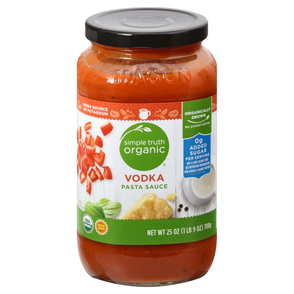 slide 1 of 1, Simple Truth Organic Vodka Pasta Sauce, 25 oz