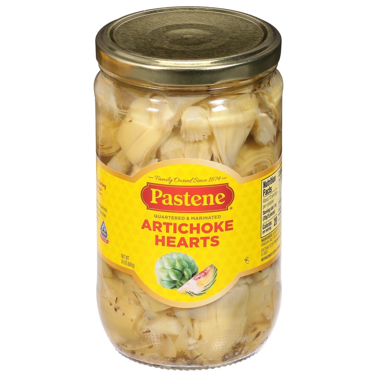 slide 1 of 9, Pastene Quartered & Marinated Artichoke Hearts 24 oz, 24 oz