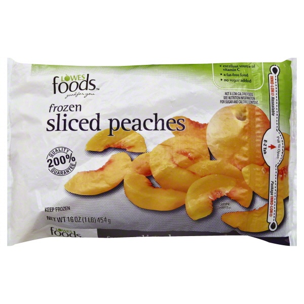 slide 1 of 1, Lowes Foods Frozen Sliced Peaches, 16 oz