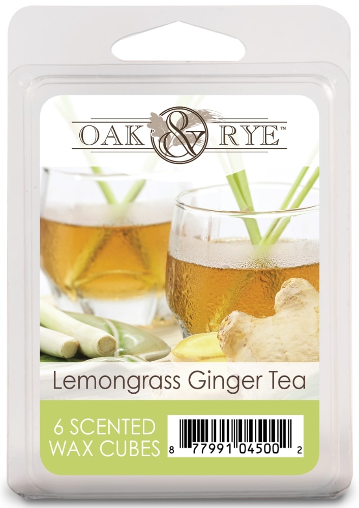 slide 1 of 1, Oak & Rye Lemongrass Ginger Tea Wax Cubes - 6 Pack, 1 ct