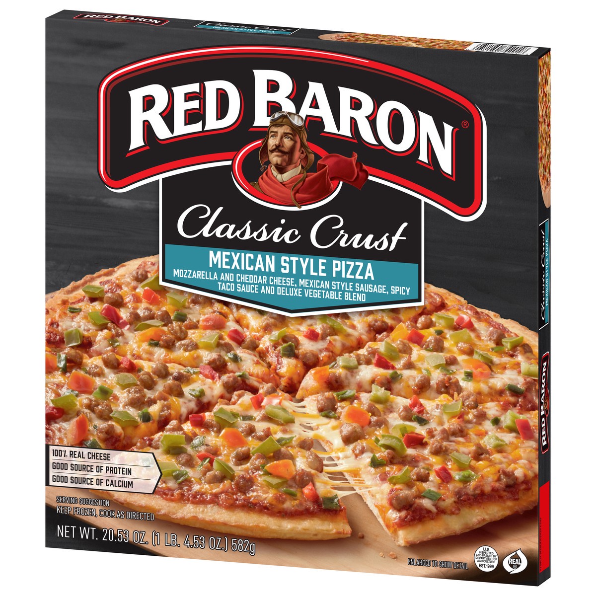 slide 9 of 13, Red Baron Classic Crust Mexican Style Pizza 20.53 oz, 20.53 oz