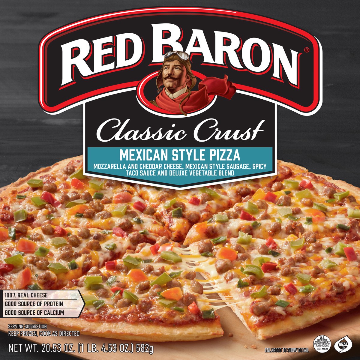 slide 13 of 13, Red Baron Classic Crust Mexican Style Pizza 20.53 oz, 20.53 oz