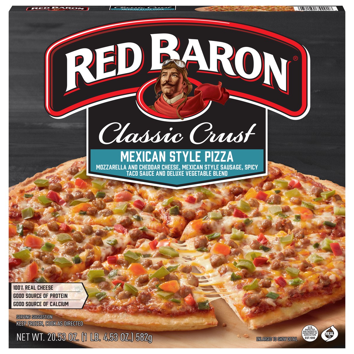slide 1 of 13, Red Baron Classic Crust Mexican Style Pizza 20.53 oz, 20.53 oz