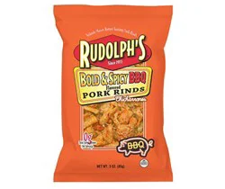 Rudolph's Bold and Spicy BBQ Pork Rinds