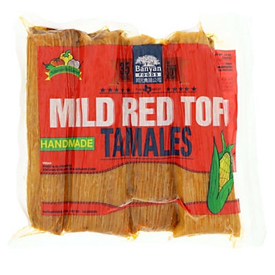 slide 1 of 1, Banyan Mild Red Tofu Tamales Vegan, 16 oz