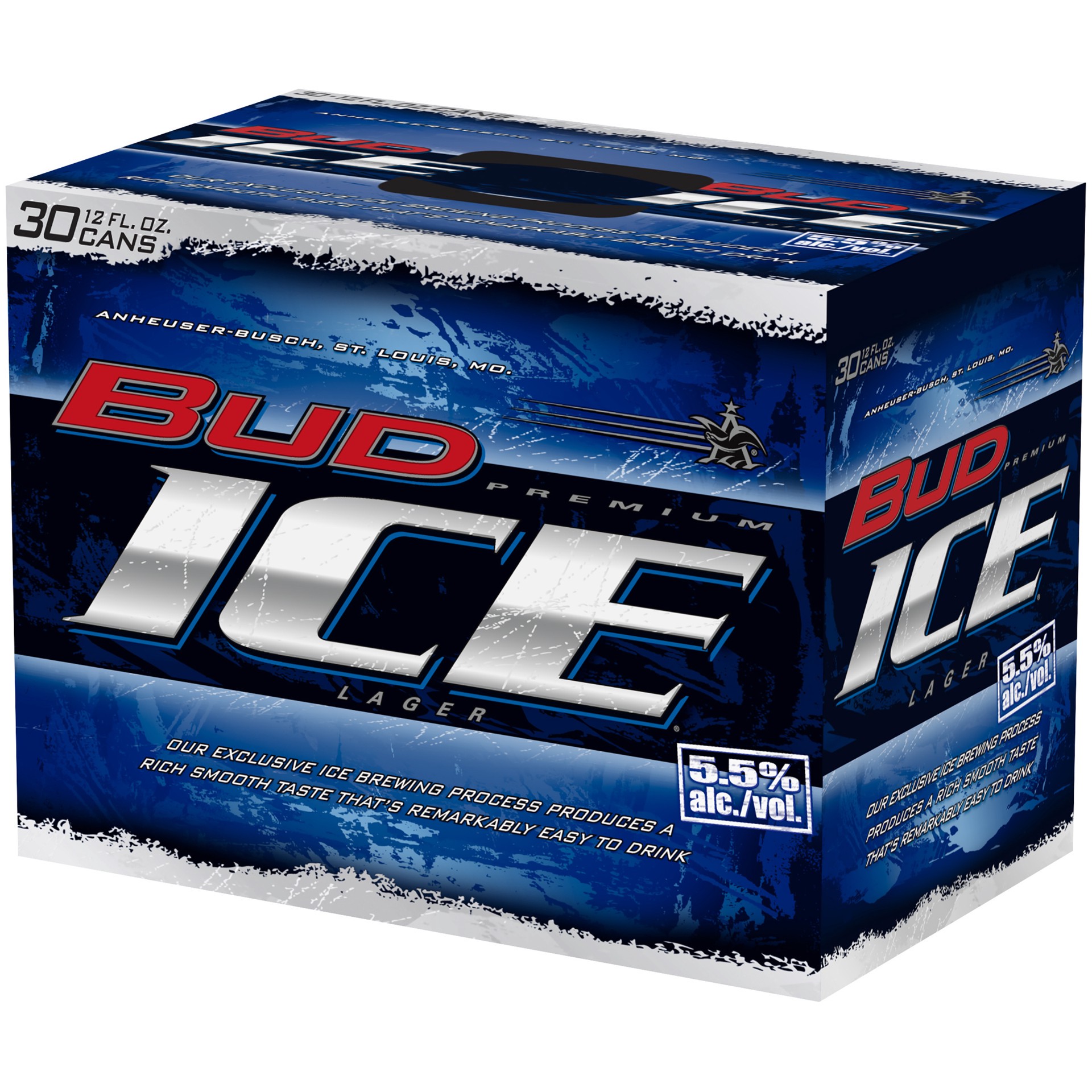 slide 2 of 3, Bud Ice Lager Beer 30-Pack Of 12Oz Cans, 30 ct; 12 oz