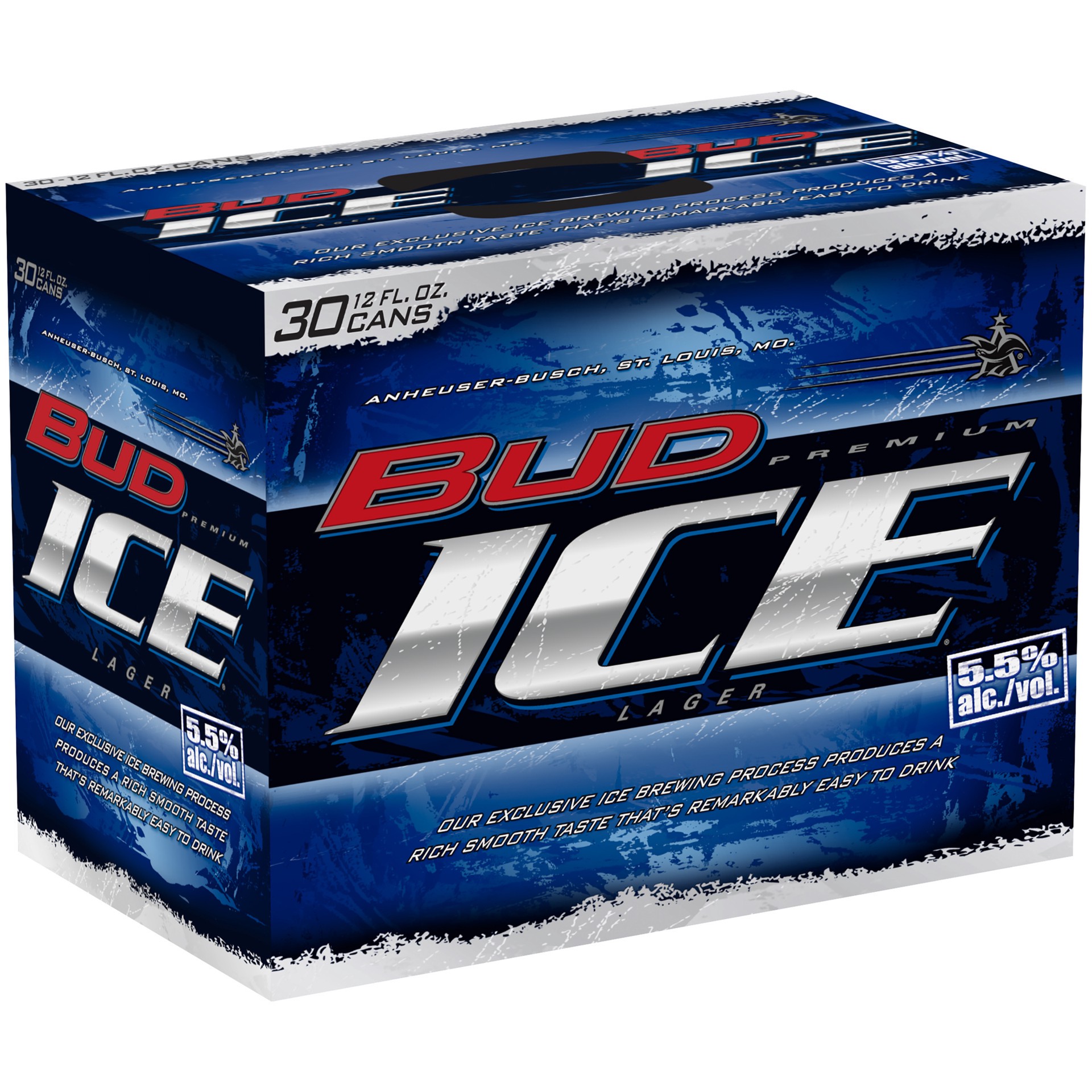 slide 1 of 3, Bud Ice Lager Beer 30-Pack Of 12Oz Cans, 30 ct; 12 oz