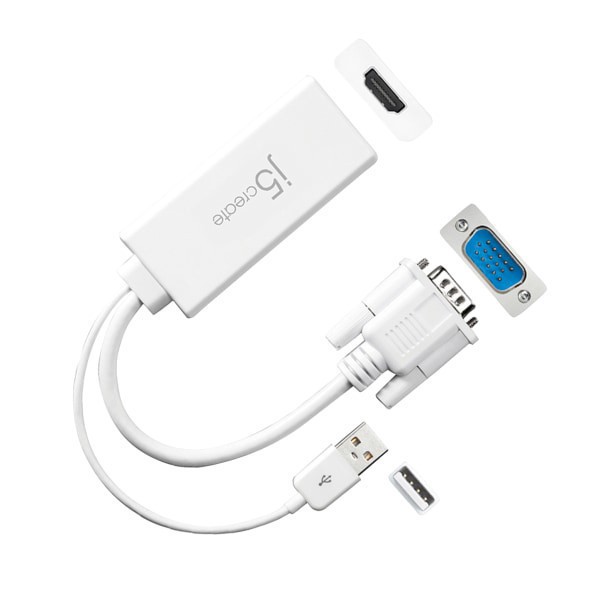slide 6 of 6, j5create Hdmi-To-Vga Adapter, 10'', White, Jda214, 1 ct