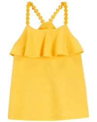 Oshkosh Baby Ruffle Flower Strap Tank Yellow 24M