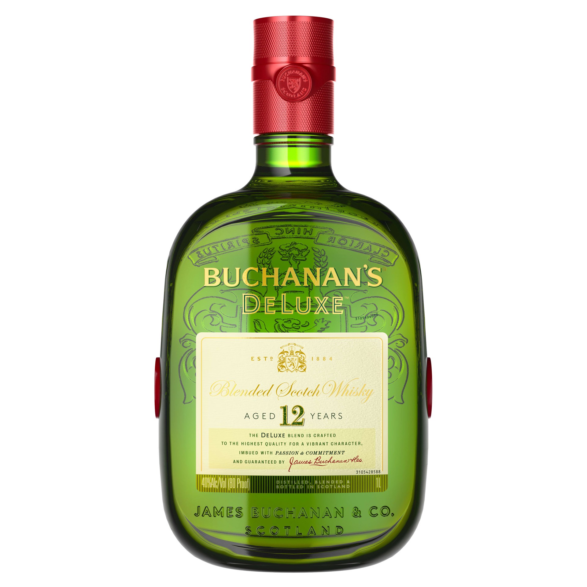 slide 1 of 3, Buchanan's DeLuxe Aged 12 Years Blended Scotch Whisky, 1 L, 1 liter