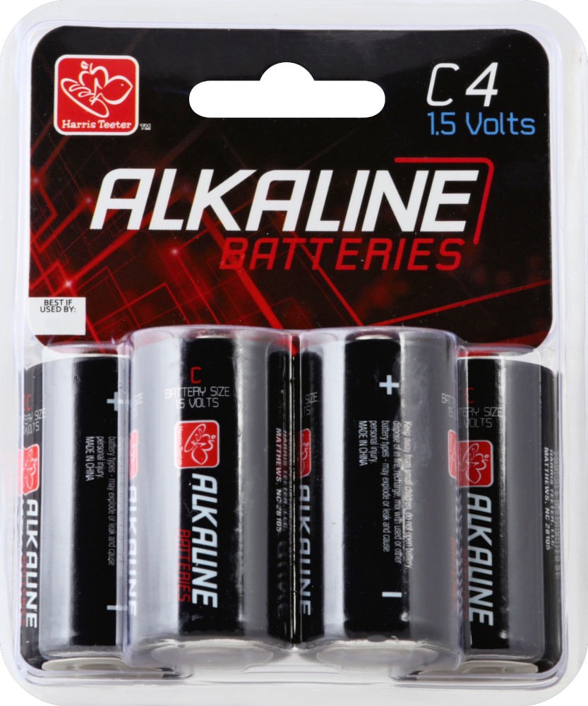 slide 1 of 3, Harris Teeter Batteries - C, 4 ct