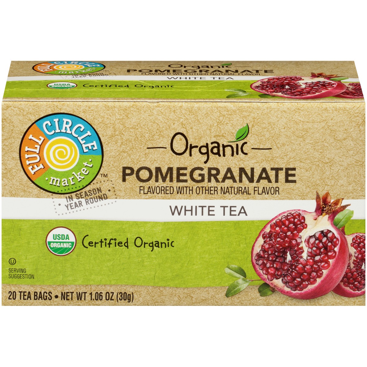 slide 1 of 9, Full Circle Market Pomegranate White Tea - 1.06 oz, 20 ct; 1.06 oz