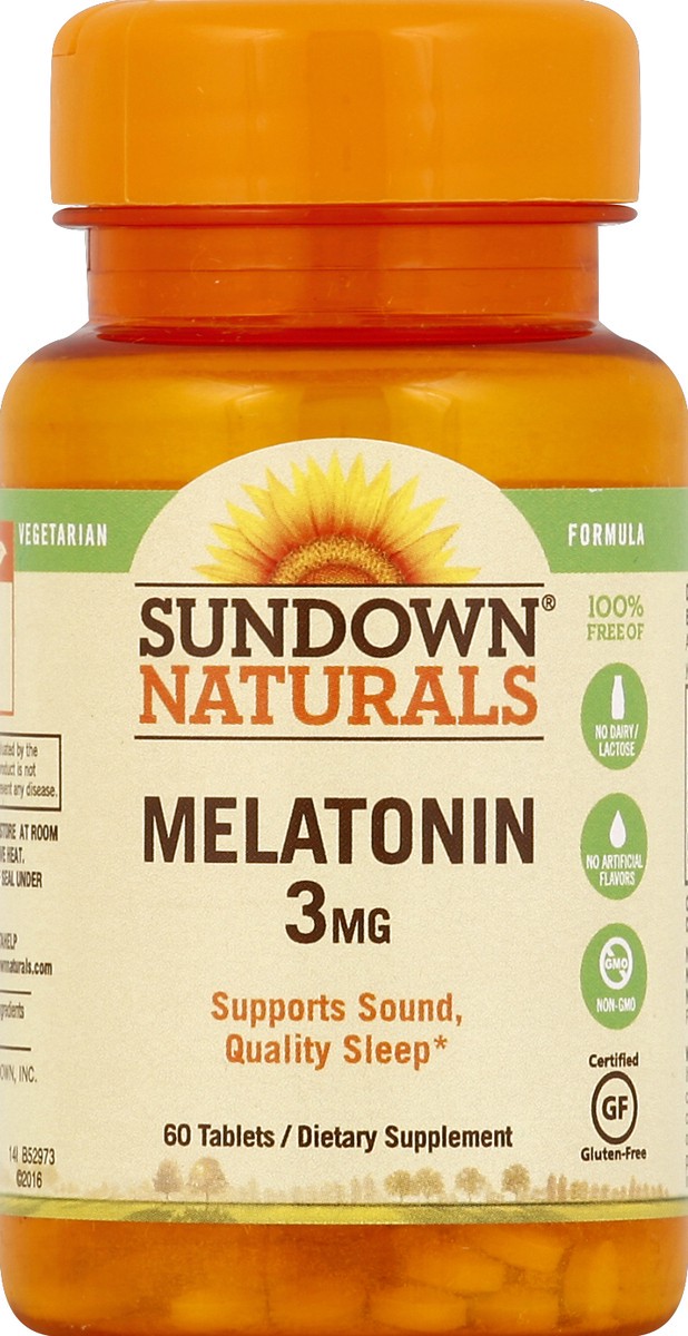 slide 2 of 2, Sundown Naturals Melatonin 60 ea, 60 ct; 3 mg