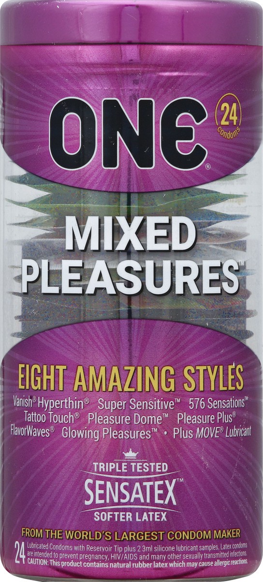 slide 1 of 8, O.N.E. Condoms 24 ea, 24 ct