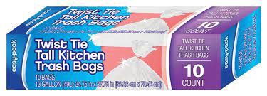 slide 1 of 1, Easy Pack Twist Tie Tall Kitchen Trash Bags, 10 ct