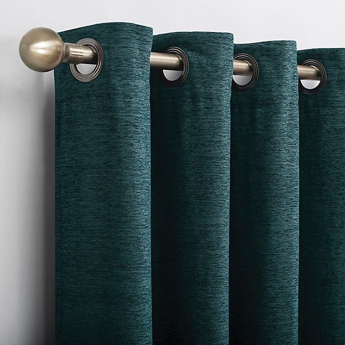 slide 4 of 9, Sun Zero Manor Grommet Curtain - Teal, 84 in