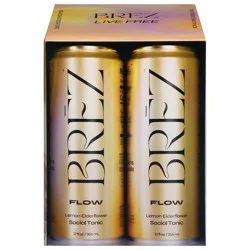 Brez Live Free Non-Alcoholic Social Flow Lemon Elderflower Tonic 4 - 12 fl oz Cans