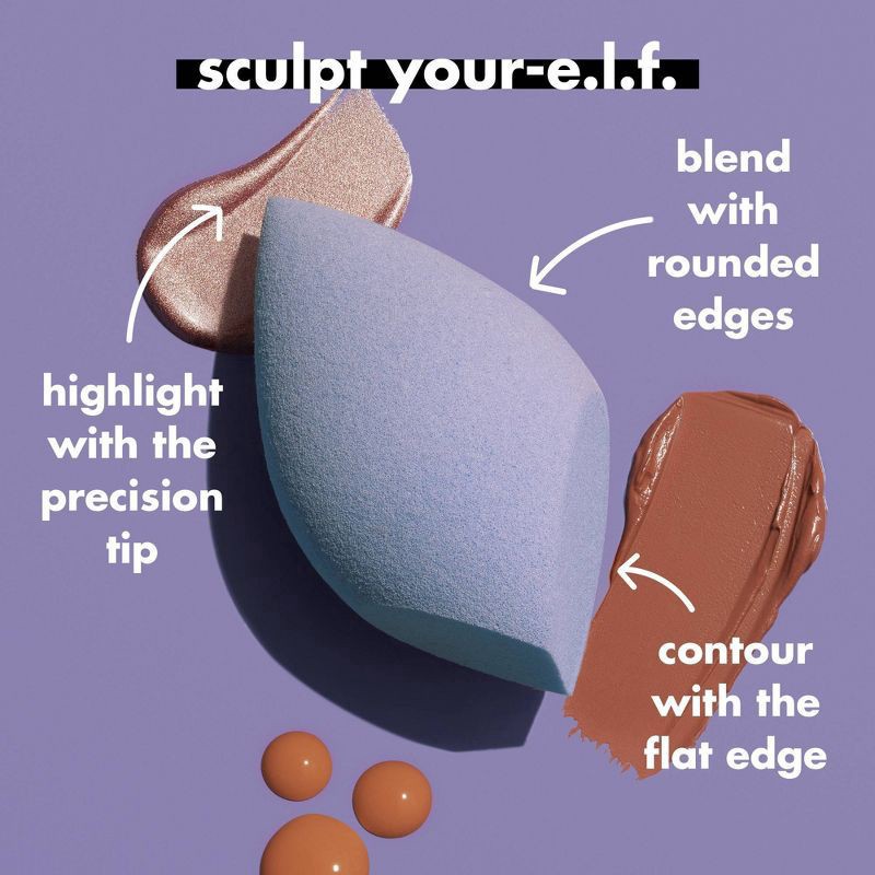 slide 3 of 5, e.l.f. Precision Sculpting Cosmetic Sponge, 1 ct