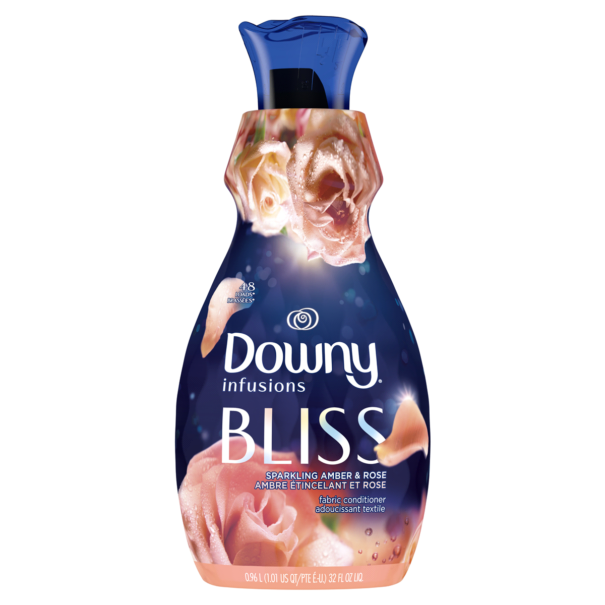 slide 1 of 1, Downy Infusions Bliss Sparkling Amber Rose Liquid Fabric Softener, 32 fl oz