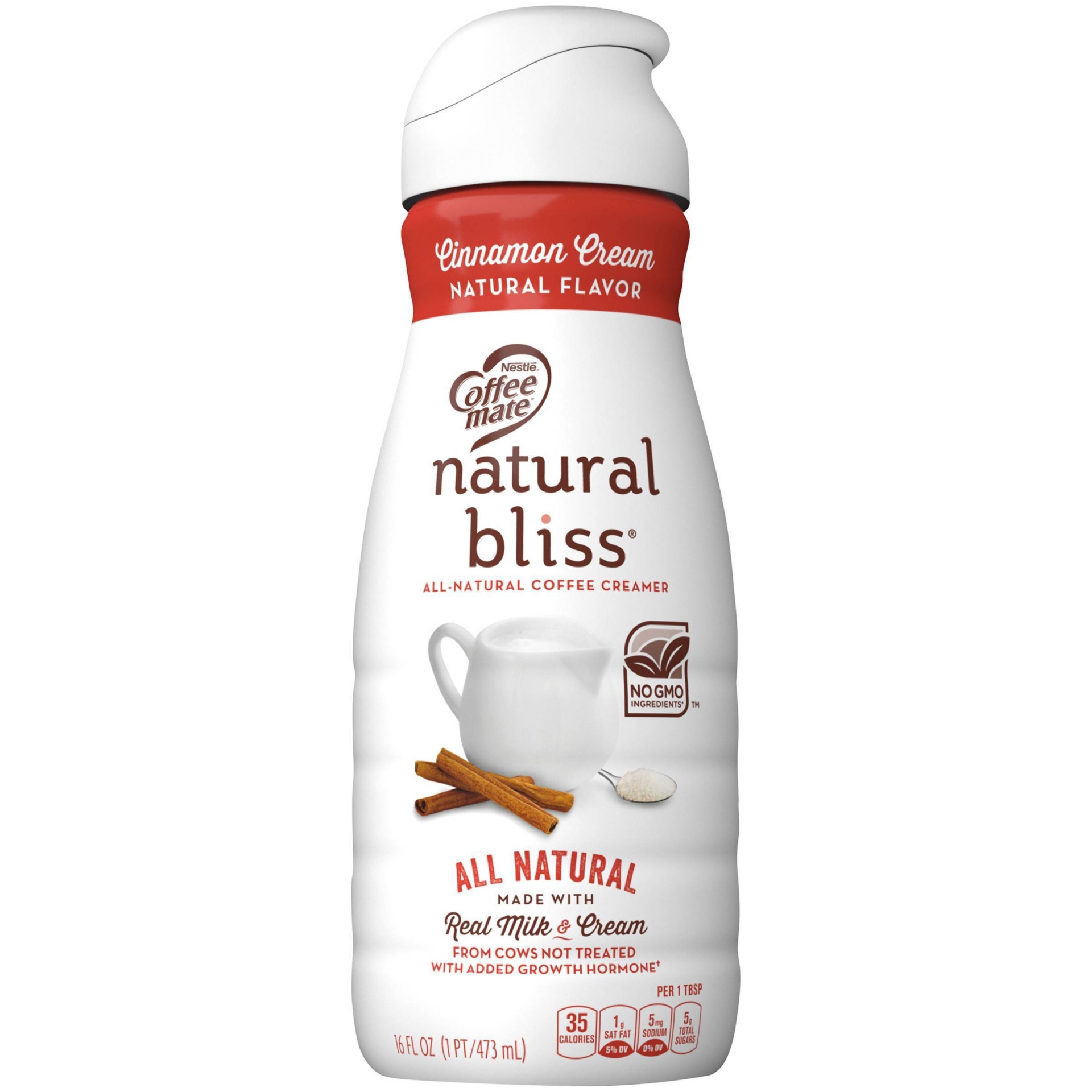 slide 1 of 6, Coffee-Mate Natural Bliss Cinnamon Cream Coffee Creamer, 16 fl oz