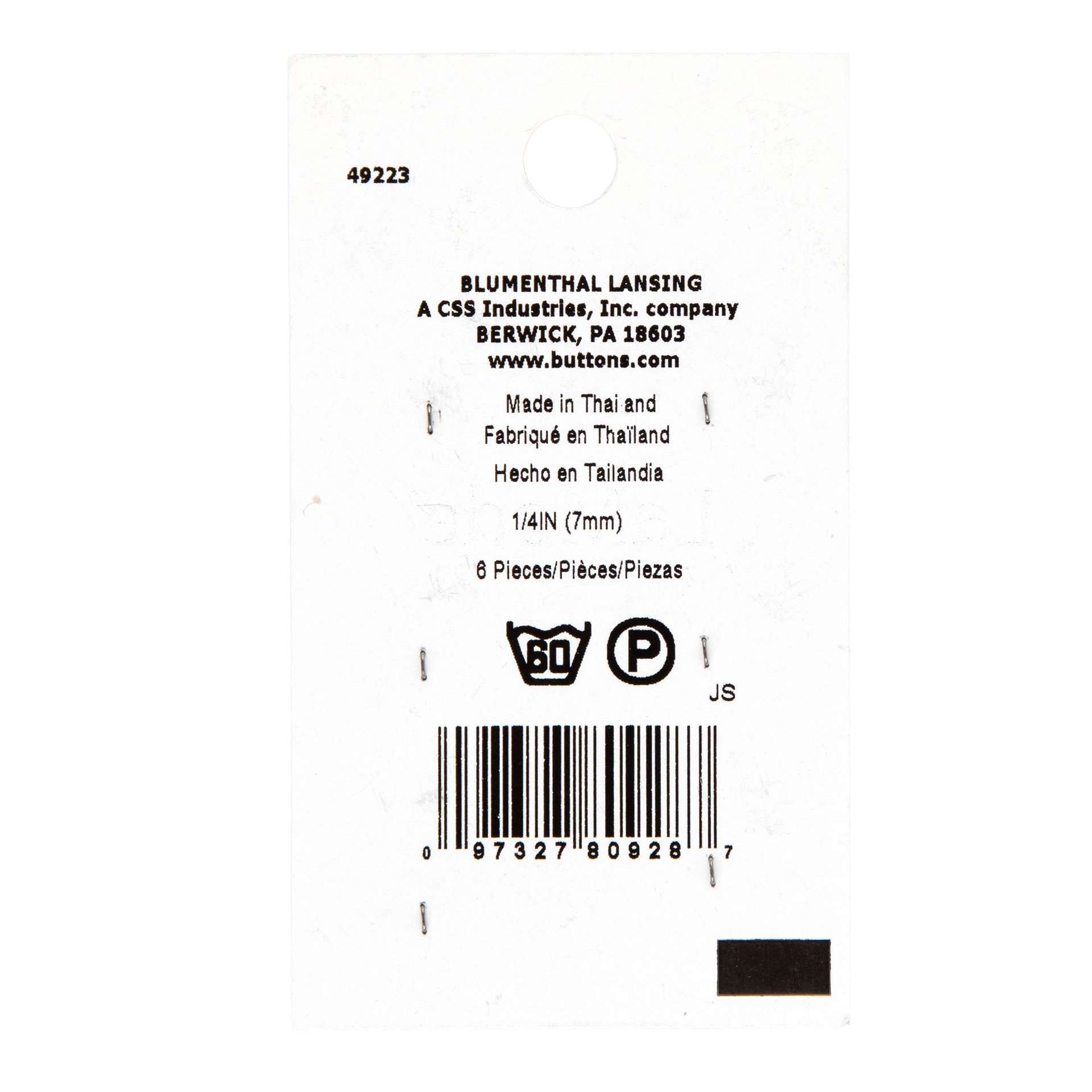 slide 3 of 3, Blumenthal Lansing Lamode 1/4" Black Fisheye 2-Hole Buttons, 6ct., 6 ct