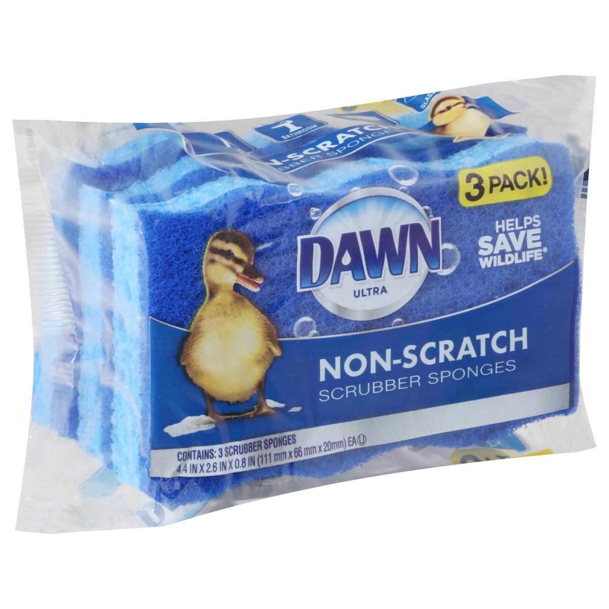 slide 8 of 10, Dawn Non-Scratch Scrubber Sponge 3 Each, 3 ct