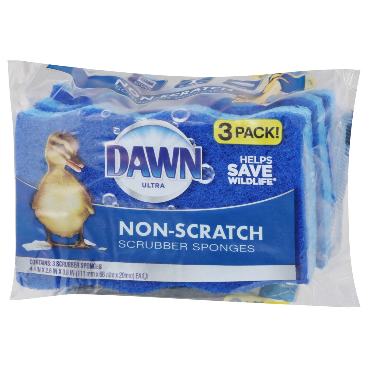slide 3 of 10, Dawn Non-Scratch Scrubber Sponge 3 Each, 3 ct