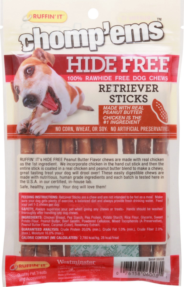 slide 9 of 9, Chomp'ems Retriever Sticks Hide Free Dog Chews 10 ea, 10 ct