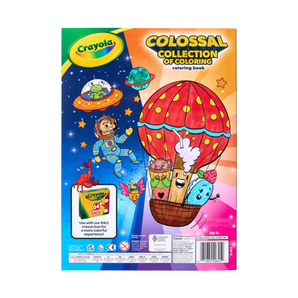 slide 6 of 7, Crayola Colossal Collection Of Coloring, 288 Coloring Book Pages, 2 Sticker Sheets, Coloring Book For Kids, Travel Activity, 3+, 1 ct