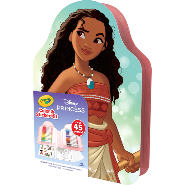 slide 4 of 6, Crayola Kids Can Color Some Of Their Favorite Disney Princess Characters With The Included Coloring Pages And Stickers. The Washable Markers Ensure Easy Cleanup For Surfaces And Hands, And Pack Easily Back Into Their Storage Tray., 1 ct