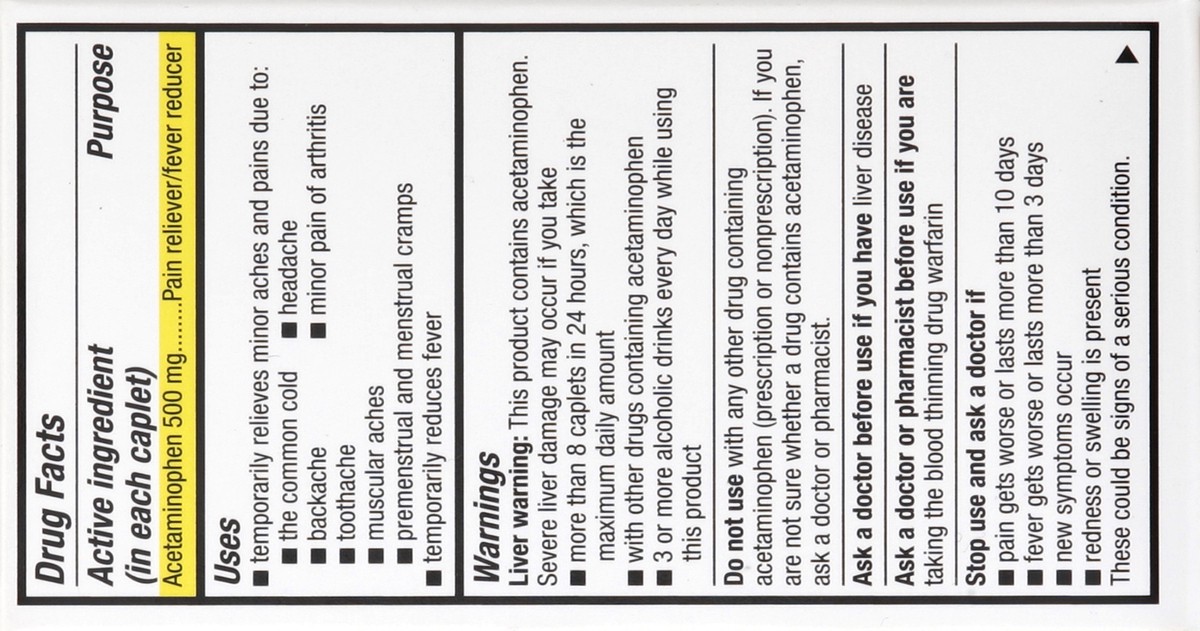 slide 4 of 5, Kroger Acetaminophen Extra Strength Pain Relief, 100 ct; 500 mg