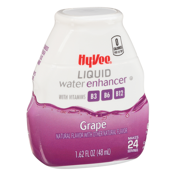 slide 1 of 1, Hy-Vee Liquid Water Enhancer, Grape - 1.62 fl oz, 1.62 fl oz