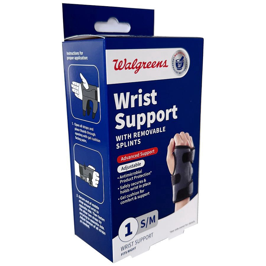 slide 2 of 3, Walgreens Right Small/Medium Wrist Support, 1 ct