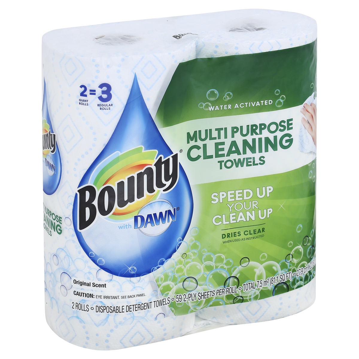 slide 1 of 1, Bounty Detergent Towels, 2 ct